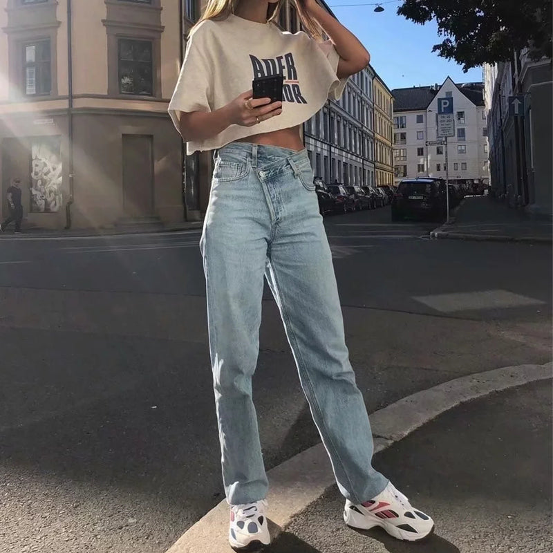Jean taille haute "Irina"-Jeans-MAUV STUDIO-STREETWEAR-Y2K-CLOTHING