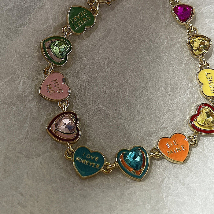 Kidcore Colorful Hearts Bracelet-Bracelets-MAUV STUDIO-STREETWEAR-Y2K-CLOTHING