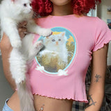 Kitty Love Baby Tee-Tops-MAUV STUDIO-STREETWEAR-Y2K-CLOTHING