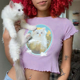 Kitty Love Baby Tee-Tops-MAUV STUDIO-STREETWEAR-Y2K-CLOTHING