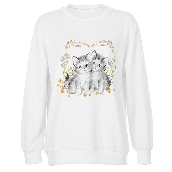 Kitty Sweatshirt-Sweaters-MAUV STUDIO-STREETWEAR-Y2K-CLOTHING