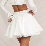 Lace A-Line Mini Skirt-Mauv Studio