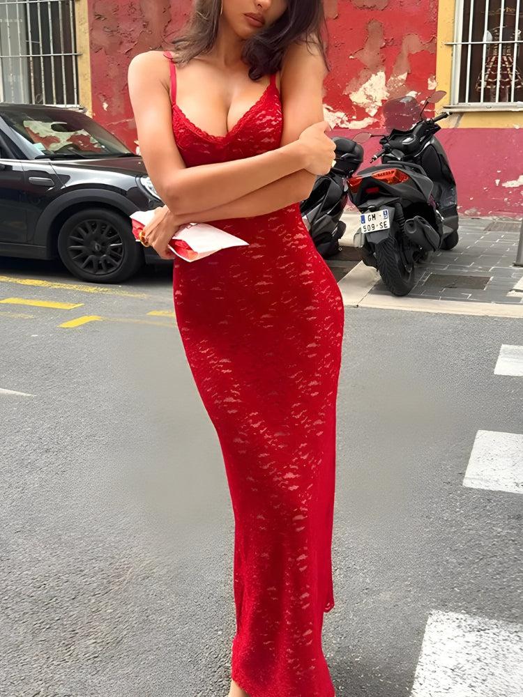 lace bodycon maxi dress Red / S or formal dinners black dresses for women fabric-class:Tropical Size:16 32-33