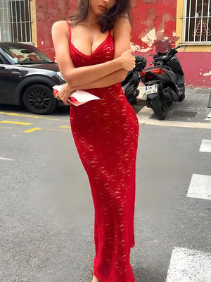 Lace Bodycon Maxi Dress view 8 | MAUVSTUDIO®