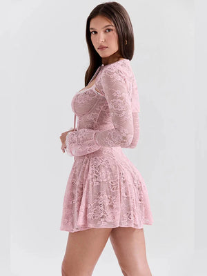 Lace Bolero Mini Dress view 4 | MAUVSTUDIO®