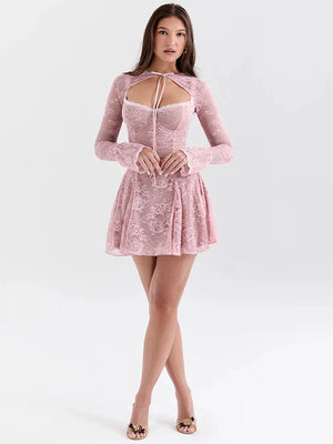 Lace Bolero Mini Dress view 6 | MAUVSTUDIO®