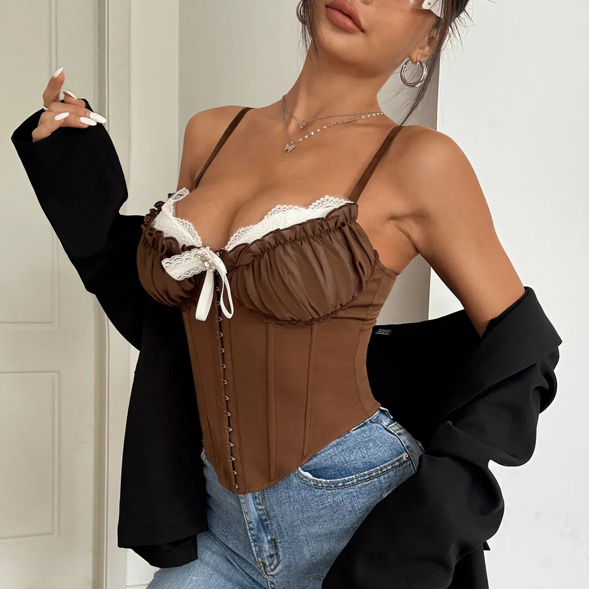 Lace Bow Corset Top – MAUVSTUDIO®