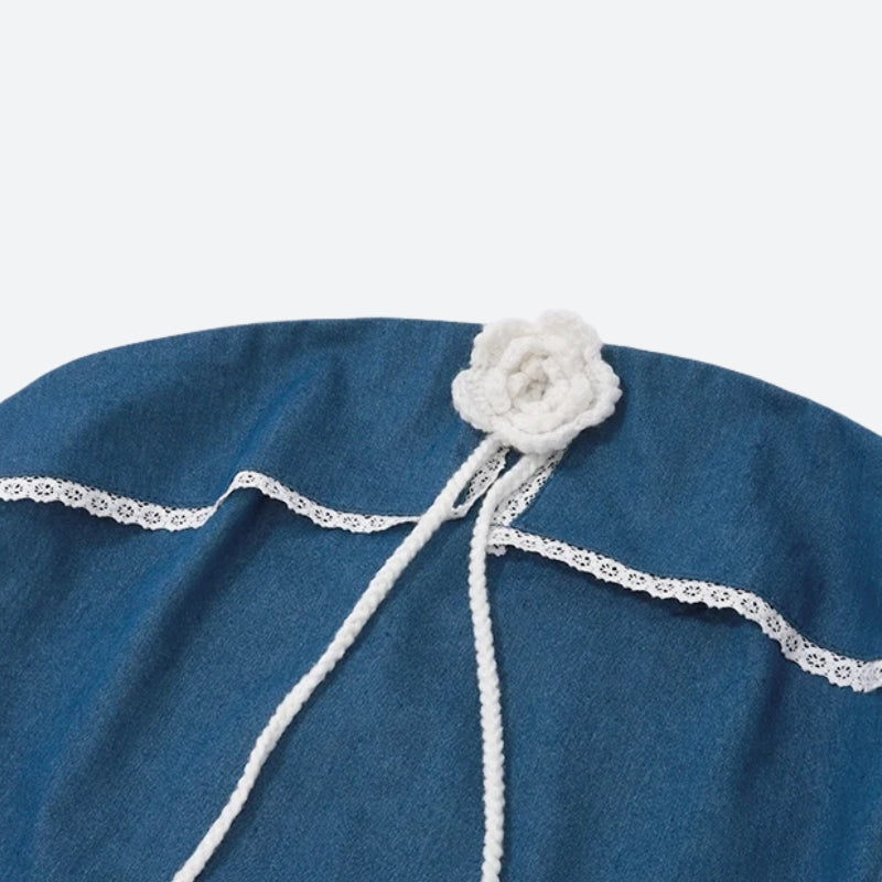 Lace Trim Denim Tube Top – MAUVSTUDIO®