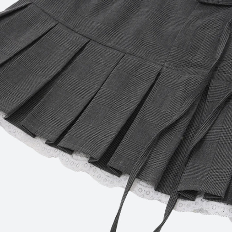 , Y2K skirt styled with a crop top