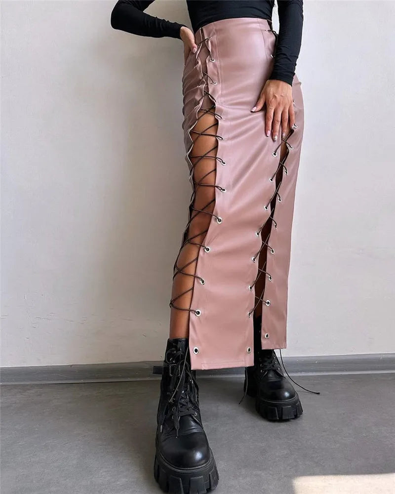 , Y2K skirt styled with a crop top