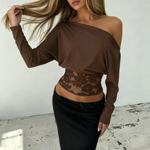 Lace Waist One Shoulder Top – MAUVSTUDIO®