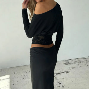 Lace Waist One Shoulder Top – MAUVSTUDIO®