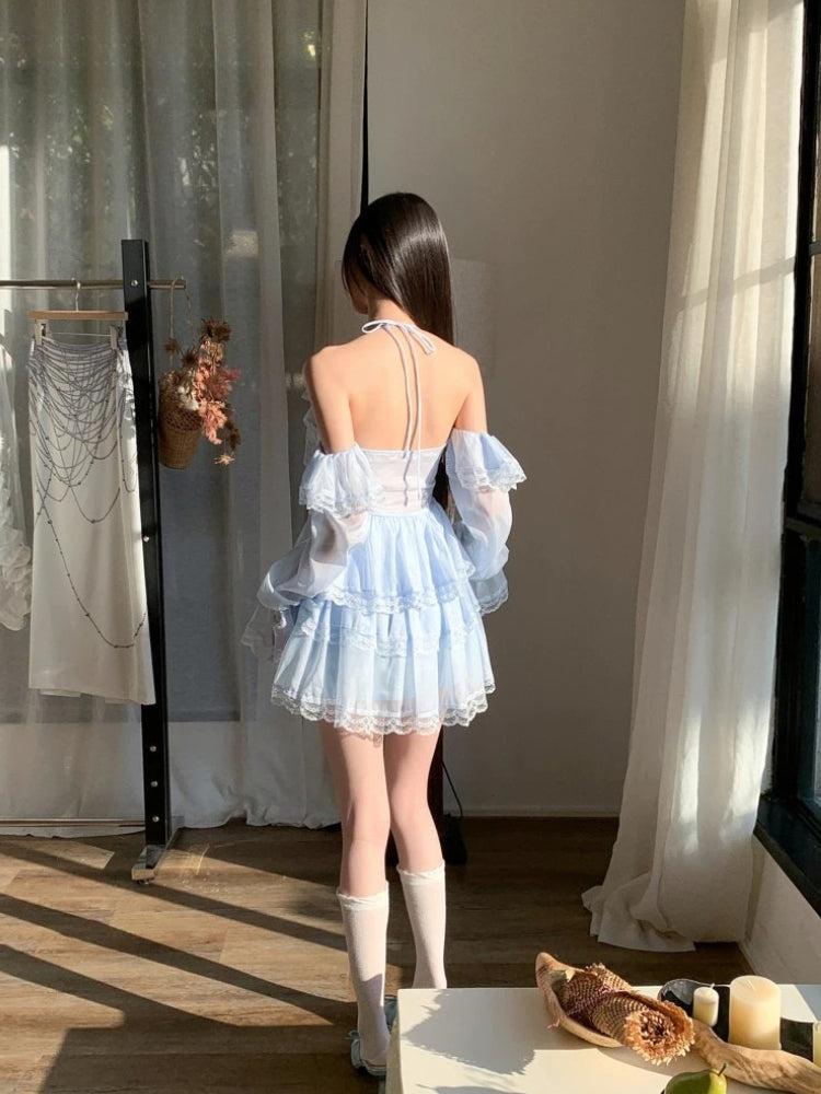 Layered Ruffled Mini Dress view 2 | MAUVSTUDIO®