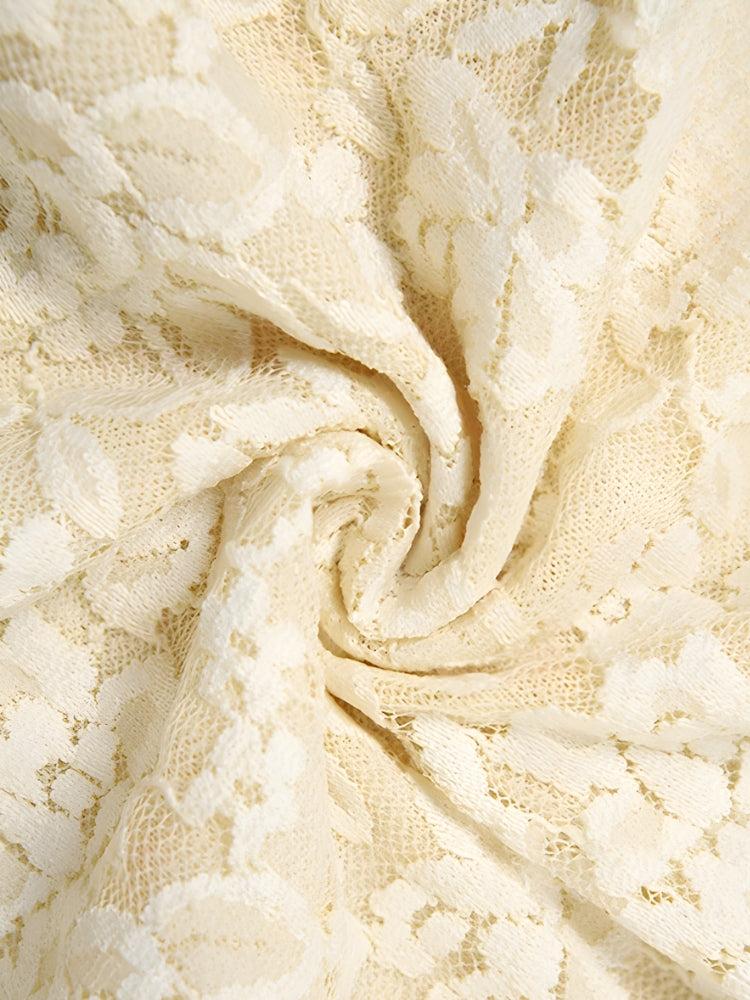 Lemon Lace Backless Mini Dress view 6 | MAUVSTUDIO®