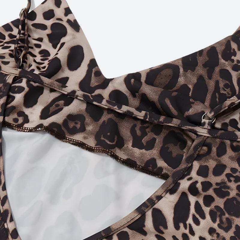 Leopard Backless Mini Dress view 5 | MAUVSTUDIO®
