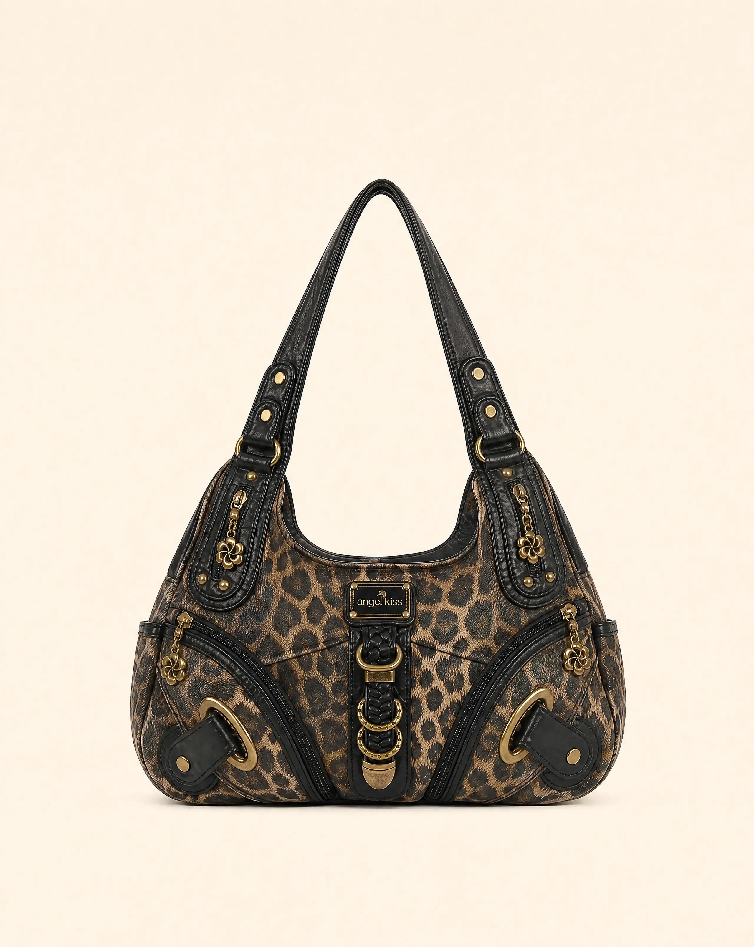 Leopard Y2K Grunge Shoulder Bag | Alternative Shoulder Bag