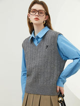 Light Academia Sweater Vest-Gray-XS-Mauv Studio