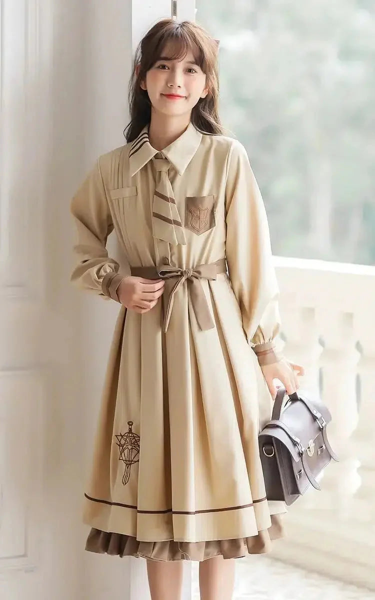 Light Academia Uniform Midi Dress – MAUVSTUDIO®