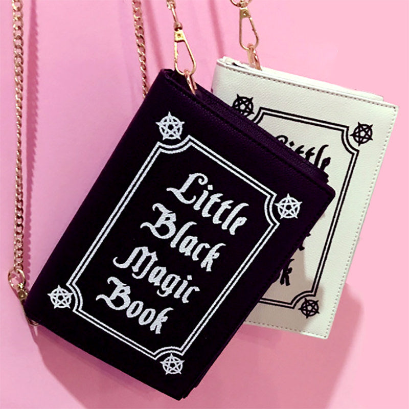 Little Black Magic Book Bag-Backpacks-MAUV STUDIO-STREETWEAR-Y2K-CLOTHING