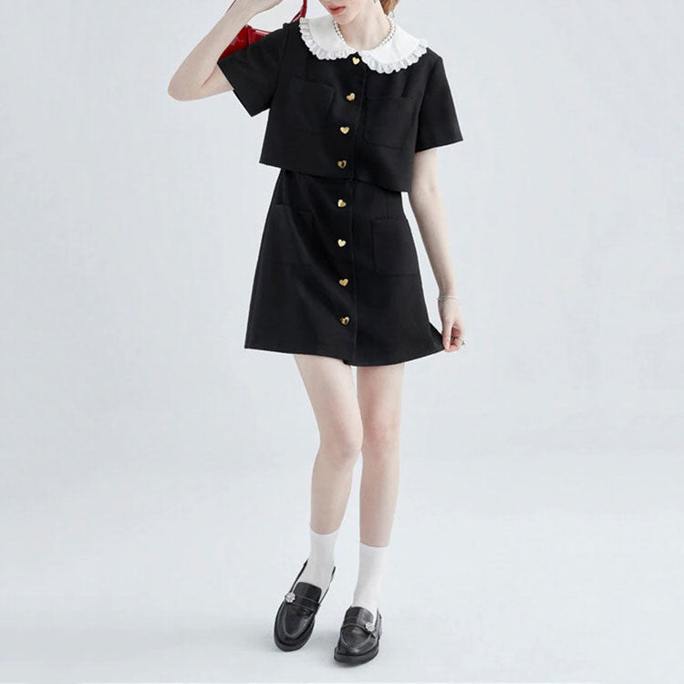 Little Witch Mini Black Dress-Dresses-MAUV STUDIO-STREETWEAR-Y2K-CLOTHING