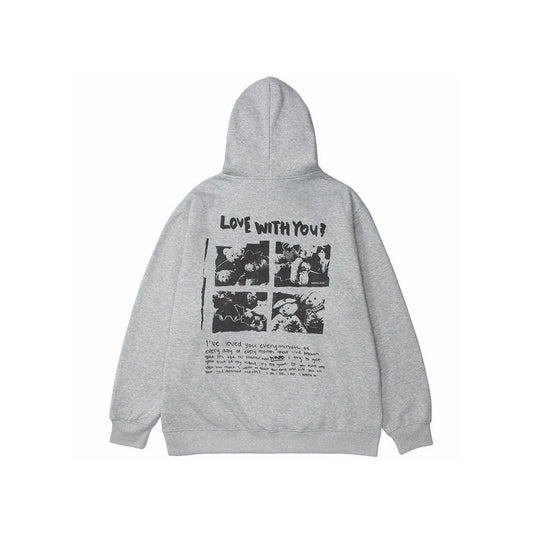 'Love with you' Hoodie-Hoodies-MAUV STUDIO-STREETWEAR-Y2K-CLOTHING