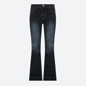 Low Rise Flare Denim Jeans-MAUV STUDIO