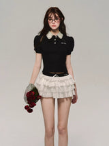 , Y2K skirt styled with a crop top