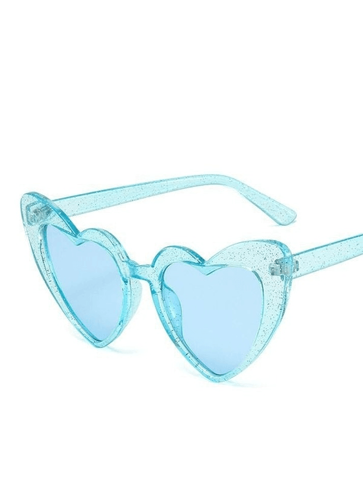 Lunettes de soleil à motif cœur scintillant-Sunglasses-MAUV STUDIO-STREETWEAR-Y2K-CLOTHING