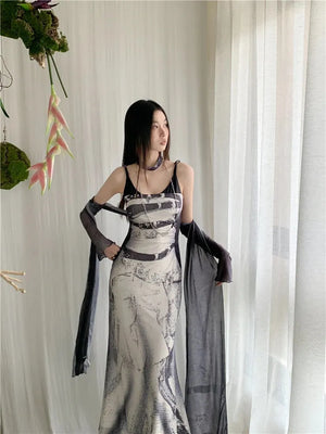 Marble Maxi Dress view 3 | MAUVSTUDIO®