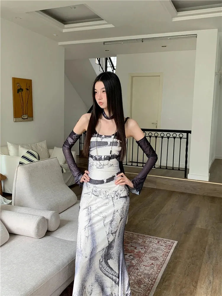 Marble Maxi Dress view 4 | MAUVSTUDIO®