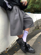 Mens Pleated Y2K Bermuda Shorts – MAUVSTUDIO®
