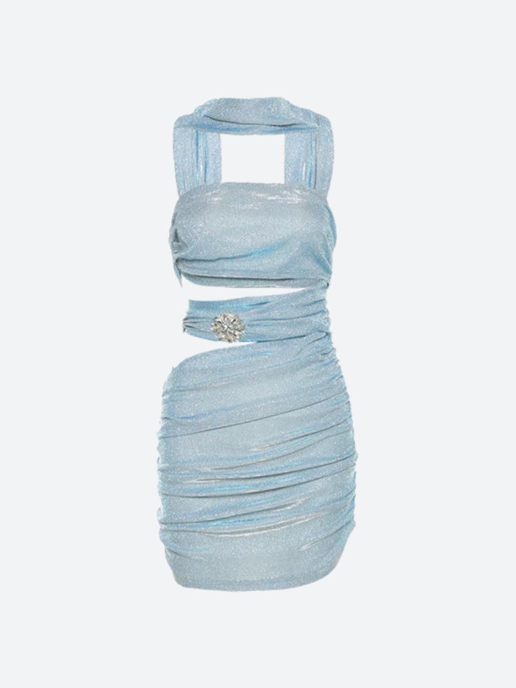 Mermaidcore Glitter Mini Dress view 3 | MAUVSTUDIO®