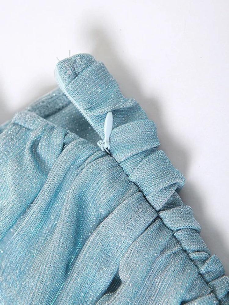 Mermaidcore Glitter Mini Dress view 4 | MAUVSTUDIO®