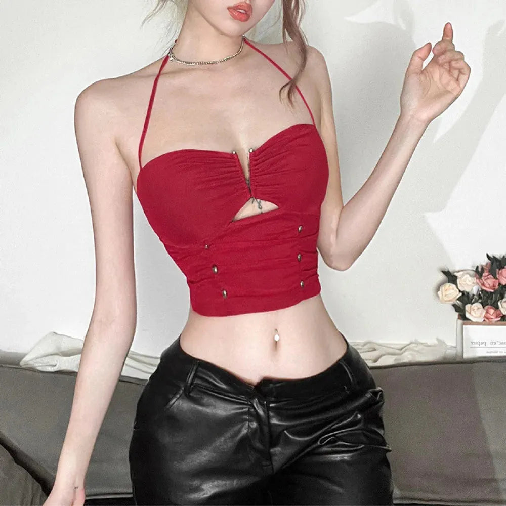 Mesh Halter Neck Crop Top – MAUVSTUDIO®