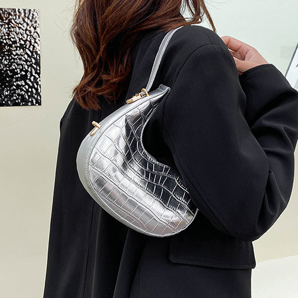 Metallic Aesthetic Hobo Bag-Handbags-MAUV STUDIO-STREETWEAR-Y2K-CLOTHING