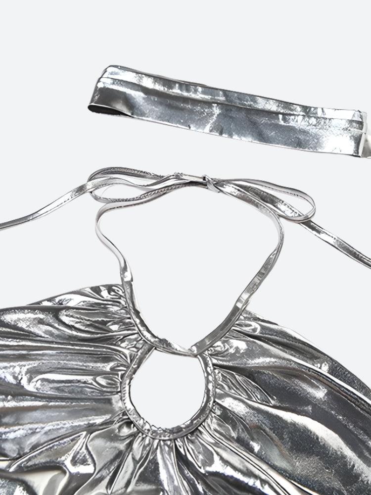 Metallic Halter Neck Top – MAUVSTUDIO®