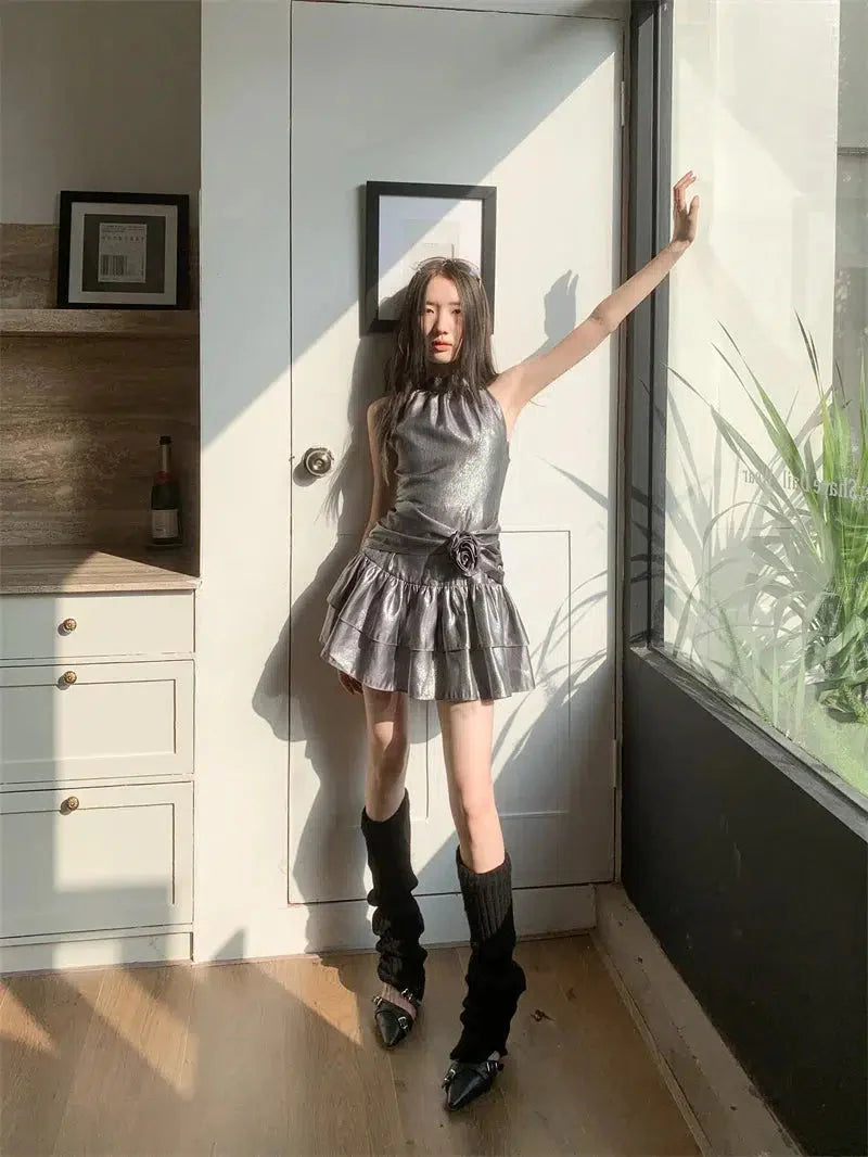 Metallic Mini Dress view 2 | MAUVSTUDIO®