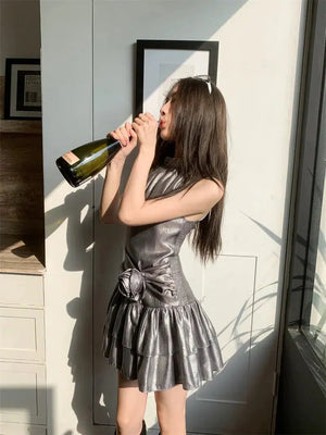 Metallic Mini Dress view 4 | MAUVSTUDIO®