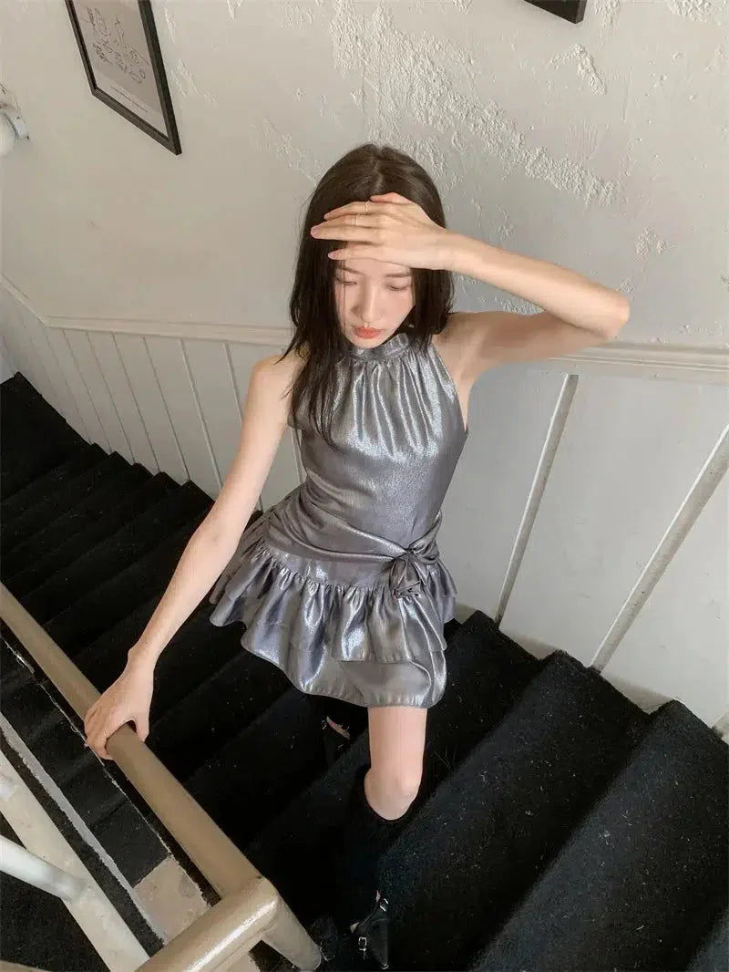 Metallic Mini Dress view 5 | MAUVSTUDIO®
