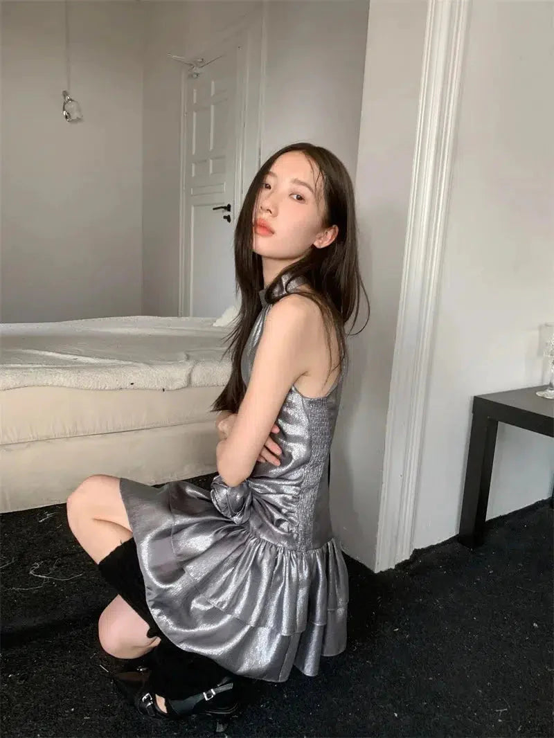 Metallic Mini Dress view 6 | MAUVSTUDIO®