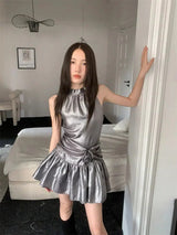 Metallic Mini Dress view 7 | MAUVSTUDIO®