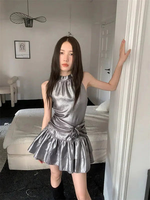 Metallic Mini Dress view 7 | MAUVSTUDIO®