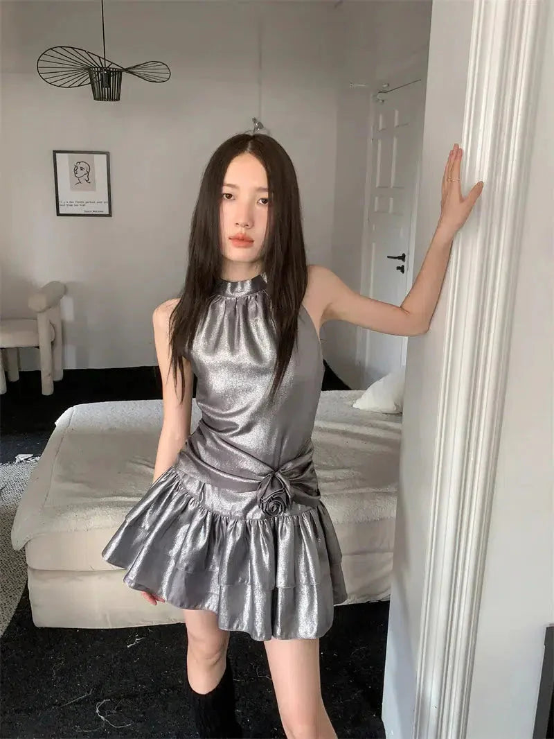 Metallic Mini Dress view 7 | MAUVSTUDIO®