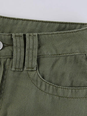 Mini-jupe en jean avec poche plaquée-Skirts-MAUV STUDIO-STREETWEAR-Y2K-CLOTHING