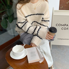 Minimalist Aesthetic Striped Sweater-Sweaters-MAUV STUDIO-STREETWEAR-Y2K-CLOTHING