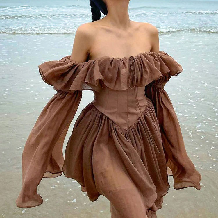 brown aesthetic dress SELCOUTH | Indian skin in a brown dress is the aesthetic we live for. Sophia Brown Sundress available in sizes XXS - 4XL Shop Now