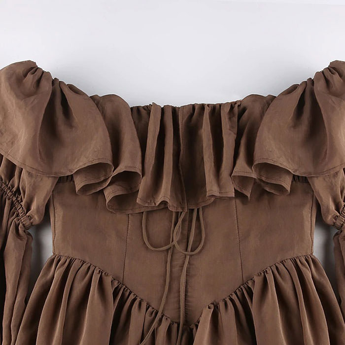 Mocha Brown Mini Dress MAUVSTUDIO Mocha Brown Mini Dress MAUVSTUDIO