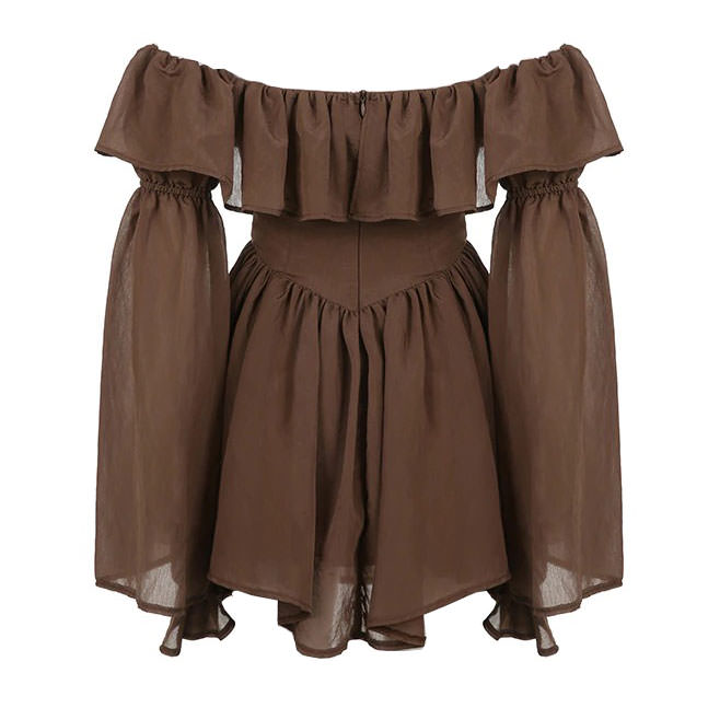 brown aesthetic dress Mocha Brown Mini Dress MAUVSTUDIO
