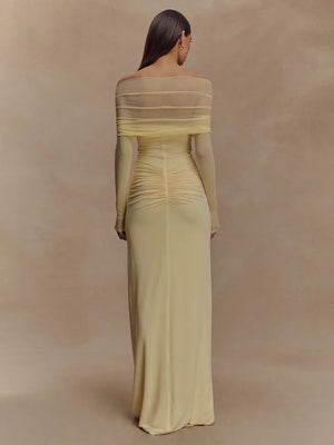 Off Shoulder Cut Out Maxi Dress view 4 | MAUVSTUDIO®