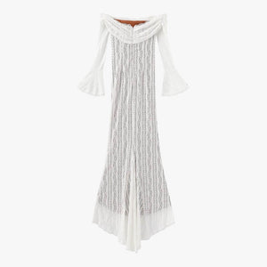 Off-Shoulder Lace Maxi Dress view 4 | MAUVSTUDIO®